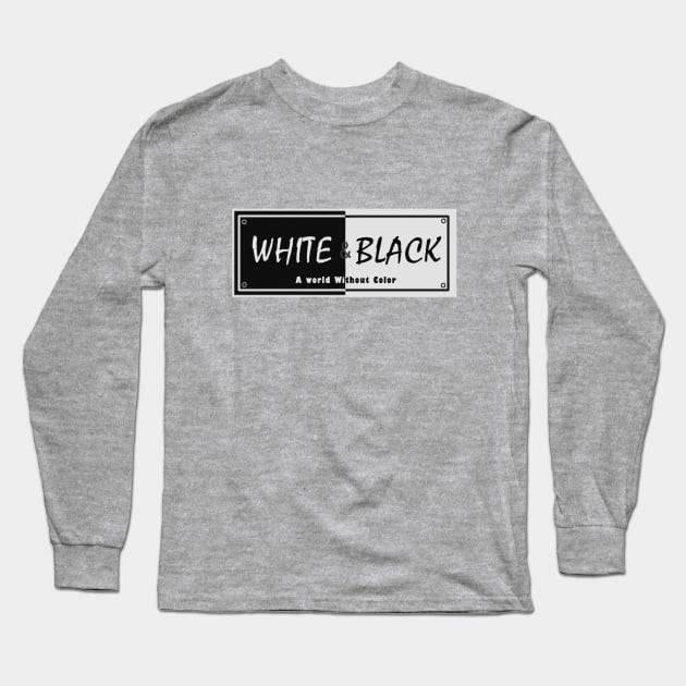 White and Black Long Sleeve T-Shirt by wael store